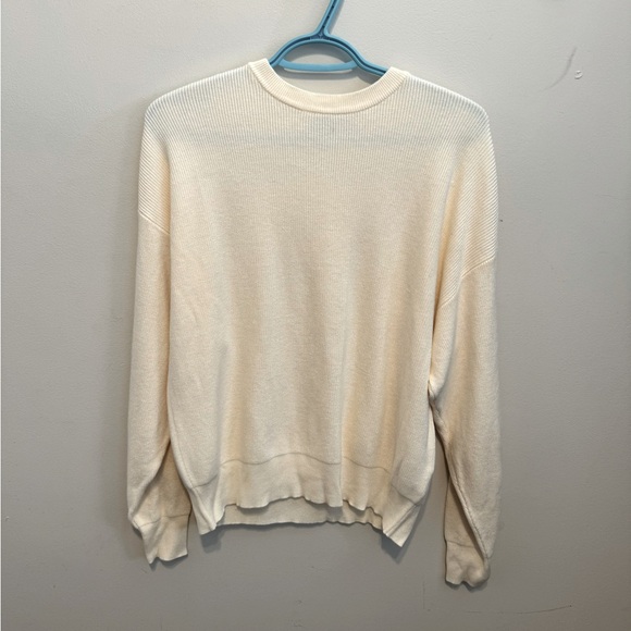 NWOT- Brunette the Label crew neck sweater in cream size M/L - Picture 3 of 6